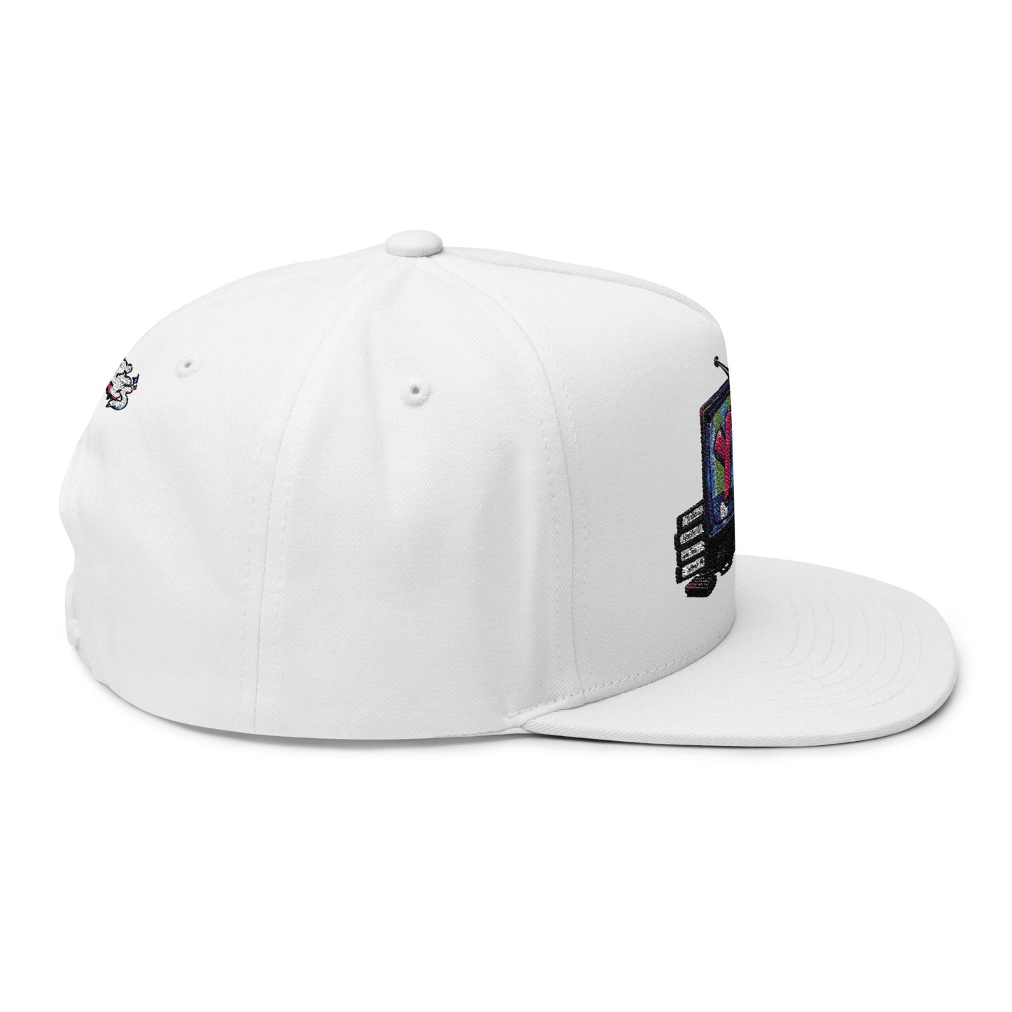 Retro TV Embroidered Flat Bill Cap — YK Graphic Snapback