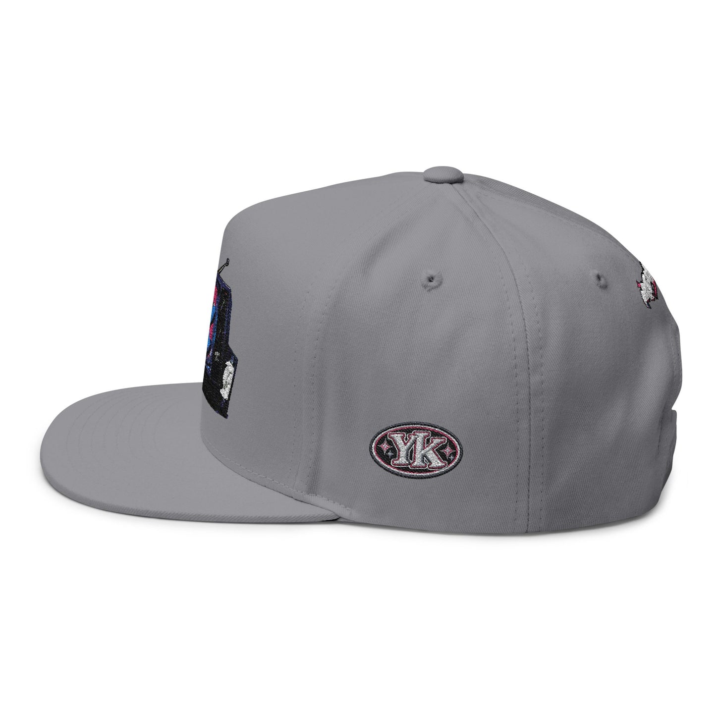 Retro TV Embroidered Flat Bill Cap — YK Graphic Snapback