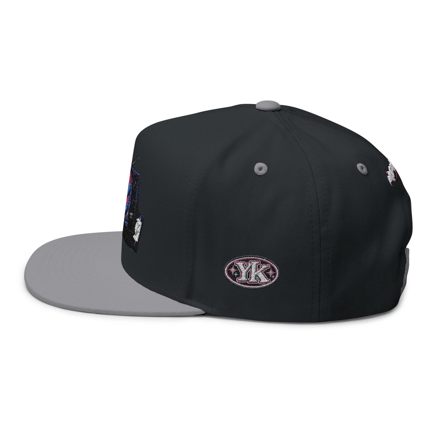 Retro TV Embroidered Flat Bill Cap — YK Graphic Snapback