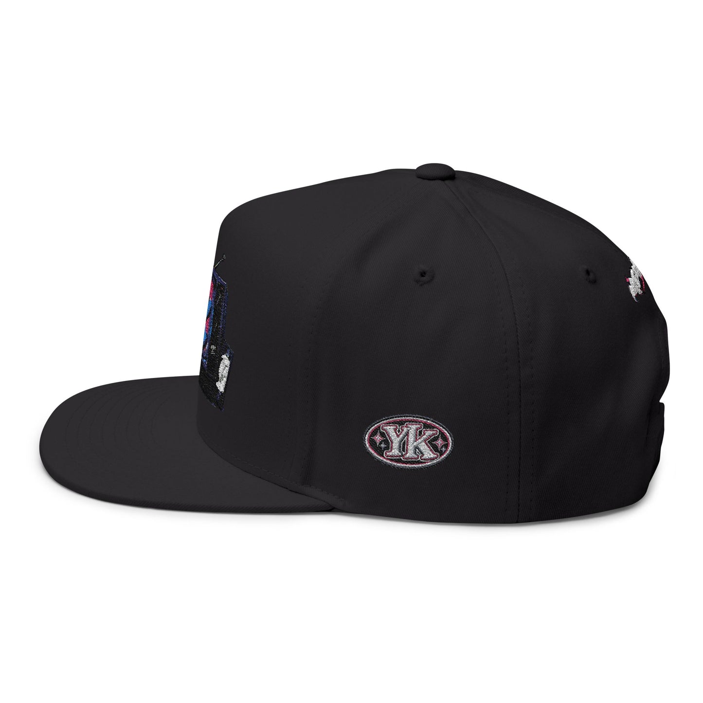 Retro TV Embroidered Flat Bill Cap — YK Graphic Snapback