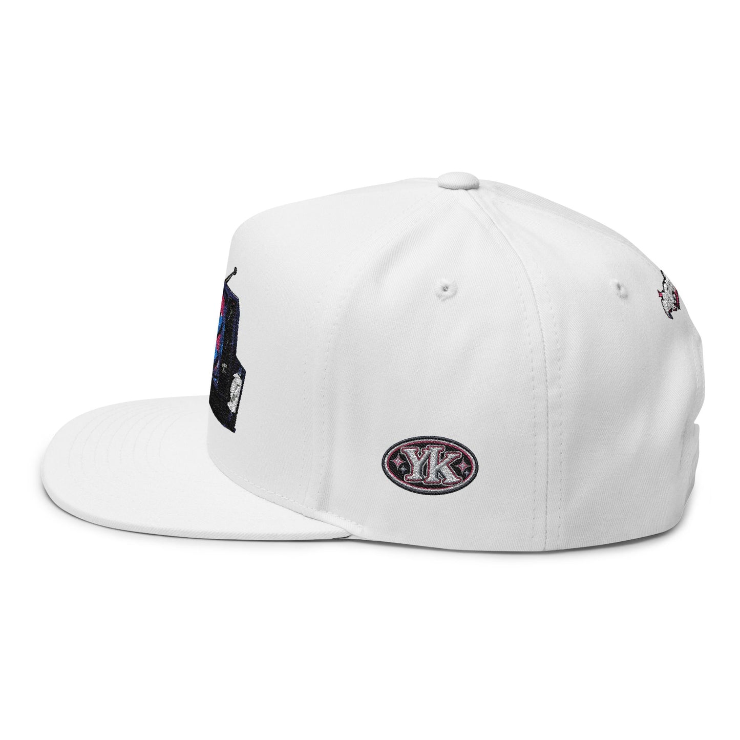 Retro TV Embroidered Flat Bill Cap — YK Graphic Snapback