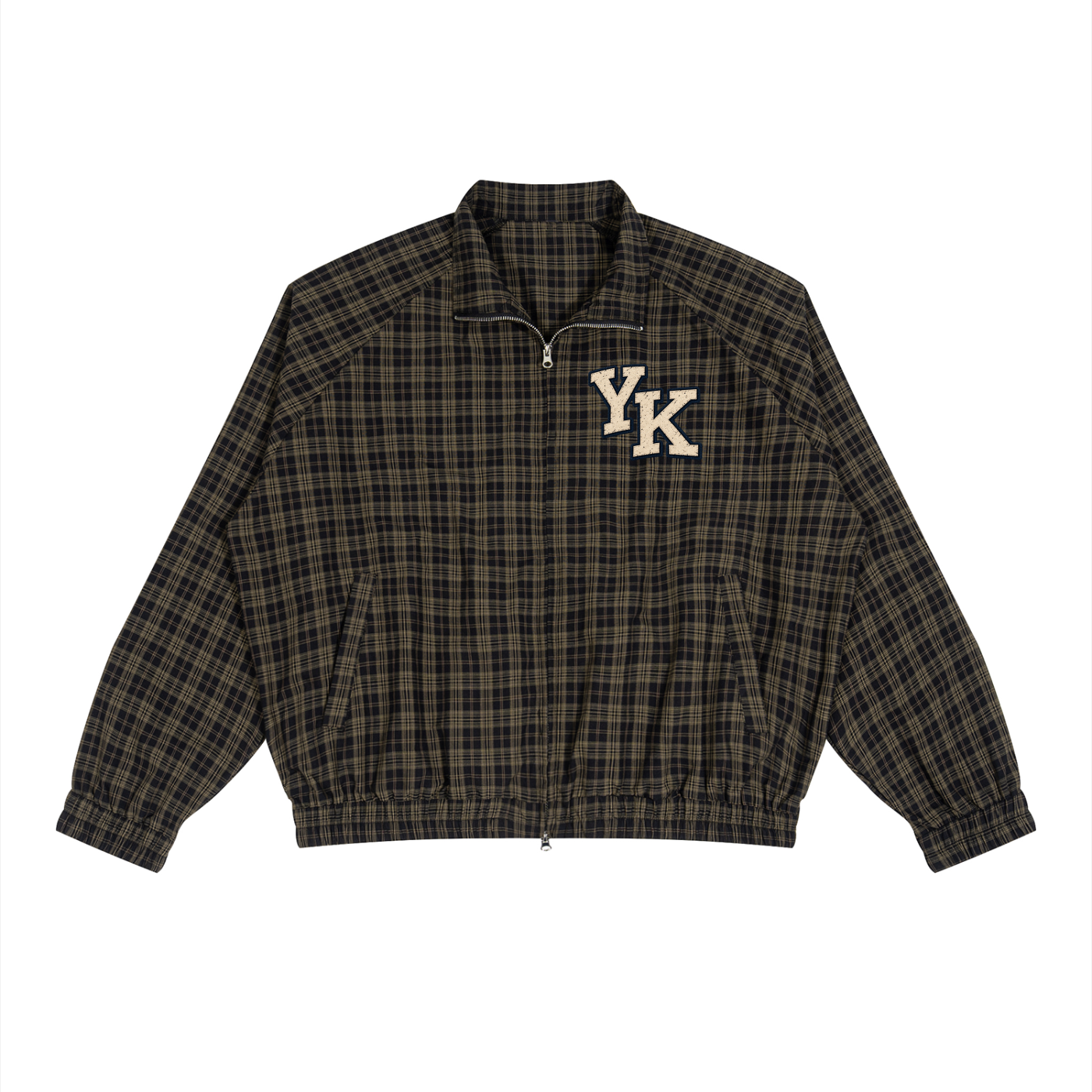 Unisex Plaid Full-Zip Track Jacket