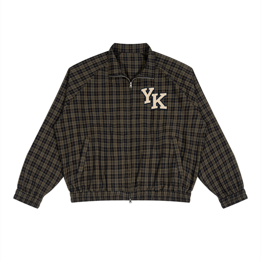 Unisex Plaid Full-Zip Track Jacket